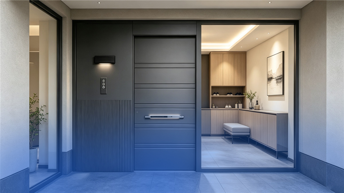 Aluminum alloy entry door with modern minimalist design