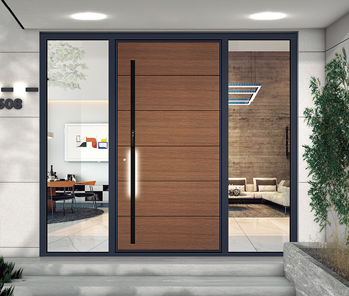 Grand DERCHI entry door on a modern villa facade