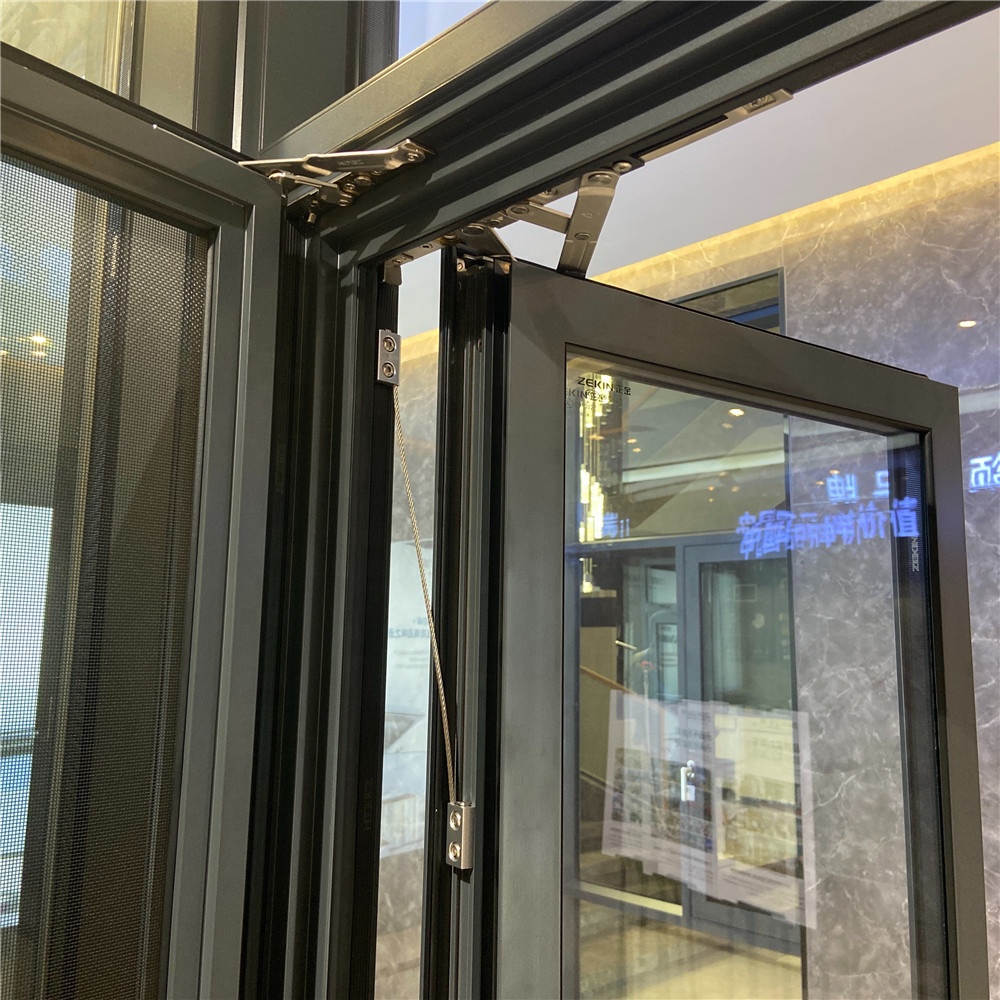 ZEKIN NFRC Certified Thermal Break Aluminum Awning Window Big Glass Panel House Swing Casement Window with Modern Design Style