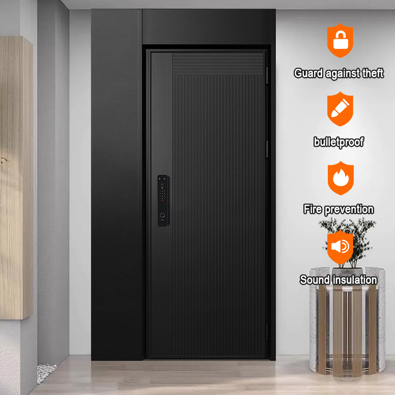 Entrance Exterior Doors Security Doors Metal Fire Rated Main Galvanized Steel Soundproof Front Entry Doors for Houses Home