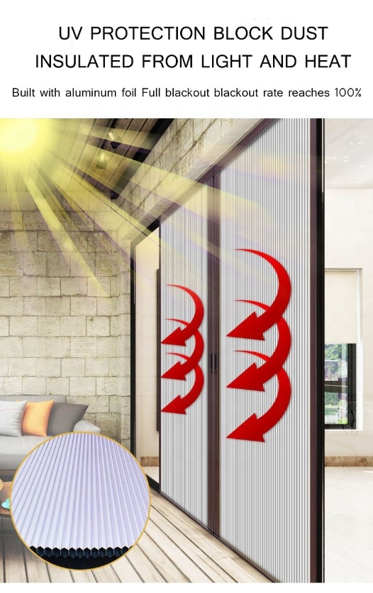 Customized Aluminum Frame Detachable Honeycomb Blind Sliding Door for Kitchen Living Room Partition Door