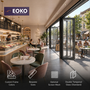 EOKO Heavy Duty Soundproof Storefront Aluminum Bifold Door