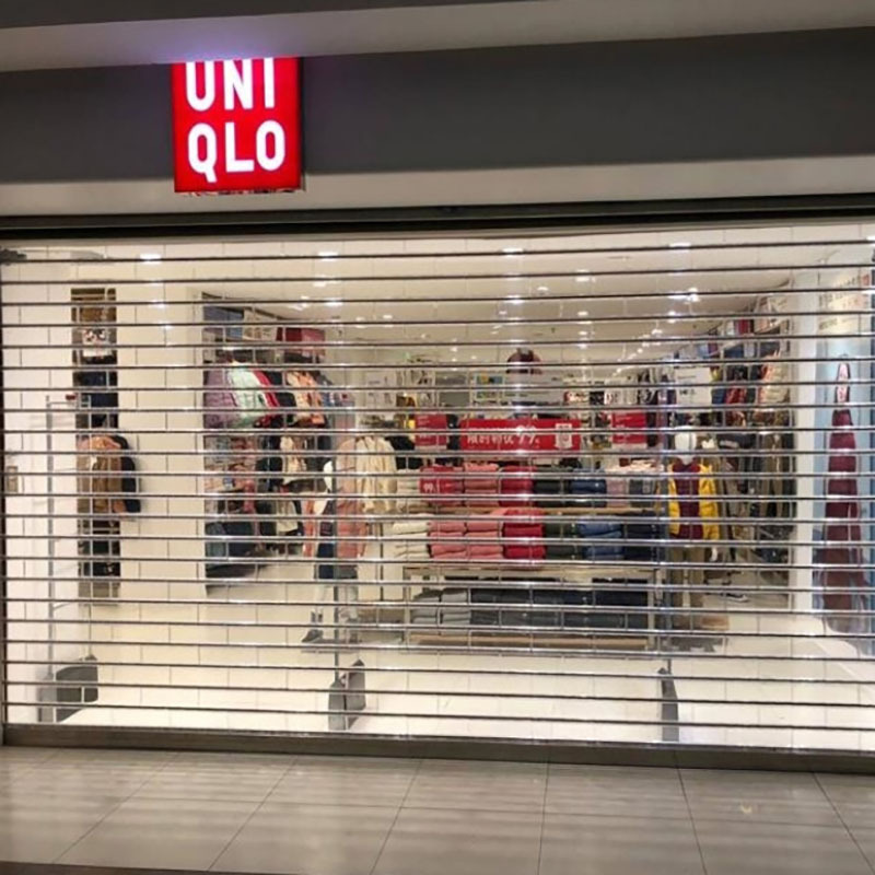 Electric Remote-controlled Anti-theft PC Transparent Stainless Steel Roll-up Door Custom-made Mall Counters Clothing Stores