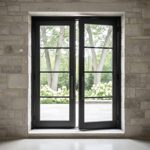 USA Standard Thermal Break Villa Exterior Aluminum Door Frame Waterproof Hurricane Impact Front Door Glass French Door