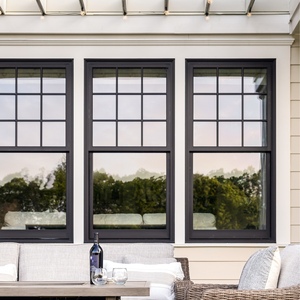 Colonial Aluminum Double Hung Windows With Decorative Grilles