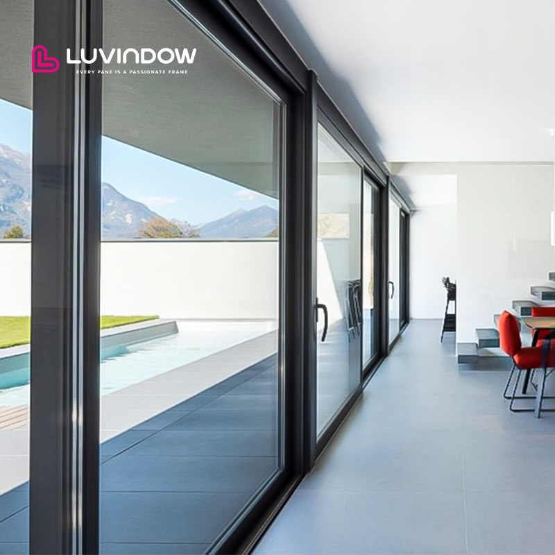 LUVINDOW Wholesale Aluminum Profile Lift and Sliding Patio Glass Door for Outdoor Partitions