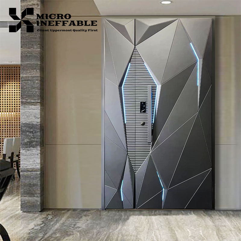 Luxury Design Hot Sale Custom Front Entry Door Main Stainless Steel Security Doors Aluminum Home Doors Security
