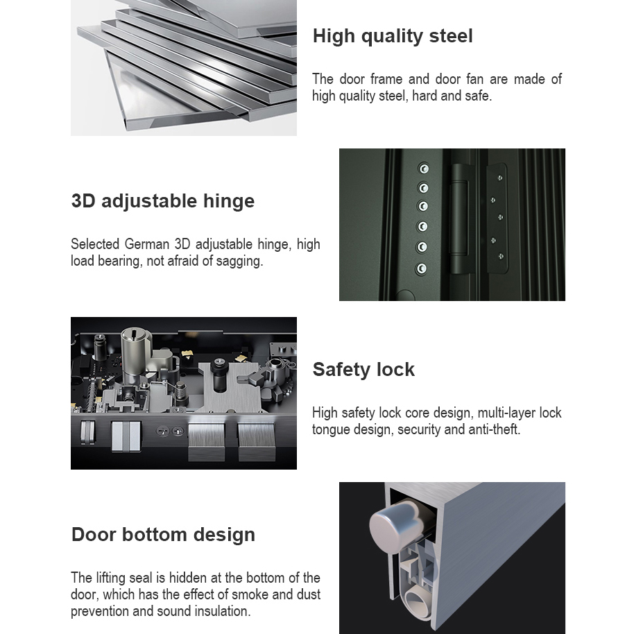 Factory Price Custom Secure Entry Door Soundproofing Intricately Carved Aluminum Panel Exterior Security Door