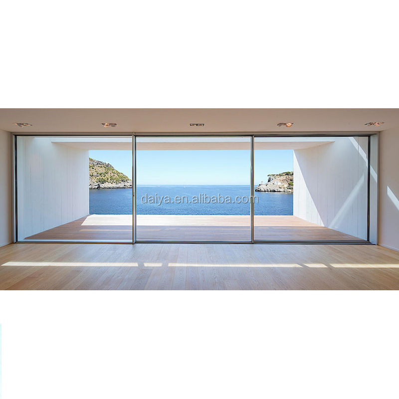 DAIYA Half Glass Aluminum Sliding Door for Kitchen with Low E Sliding Door