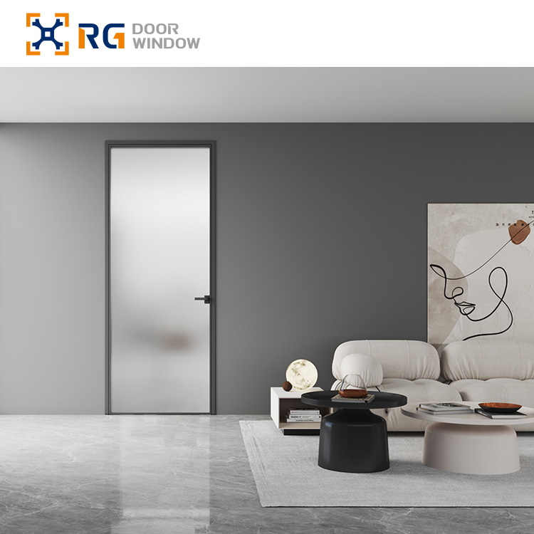 RG50 New Modern Casement Door High Quality Aluminium Doors Heat Proof Sound Insulation Double Tempered Glass Fiberglass Doors