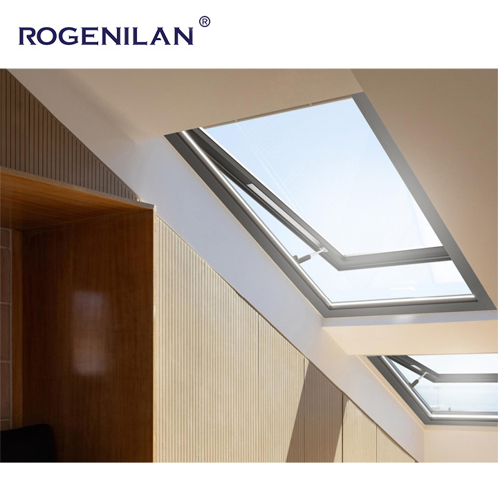 ROGENILAN Attic Skylight Top Roof Skylight Windows Balcony Window Retractable Swing Dormer Window