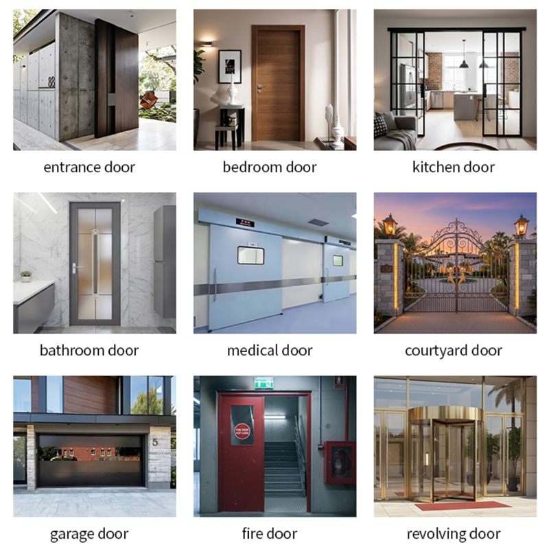 Modern Aluminum Entry Door Brown Bronze Textured Double Front Door Fingerprint Smart Lock Anti Theft for Hotel