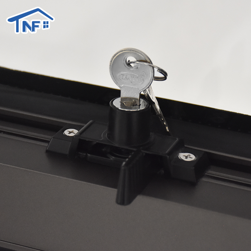 Thermal-Break Aluminum Alloy Exterior Casement Window With Stainless Steel Insect Screen Double Tempered Glass Black Finish