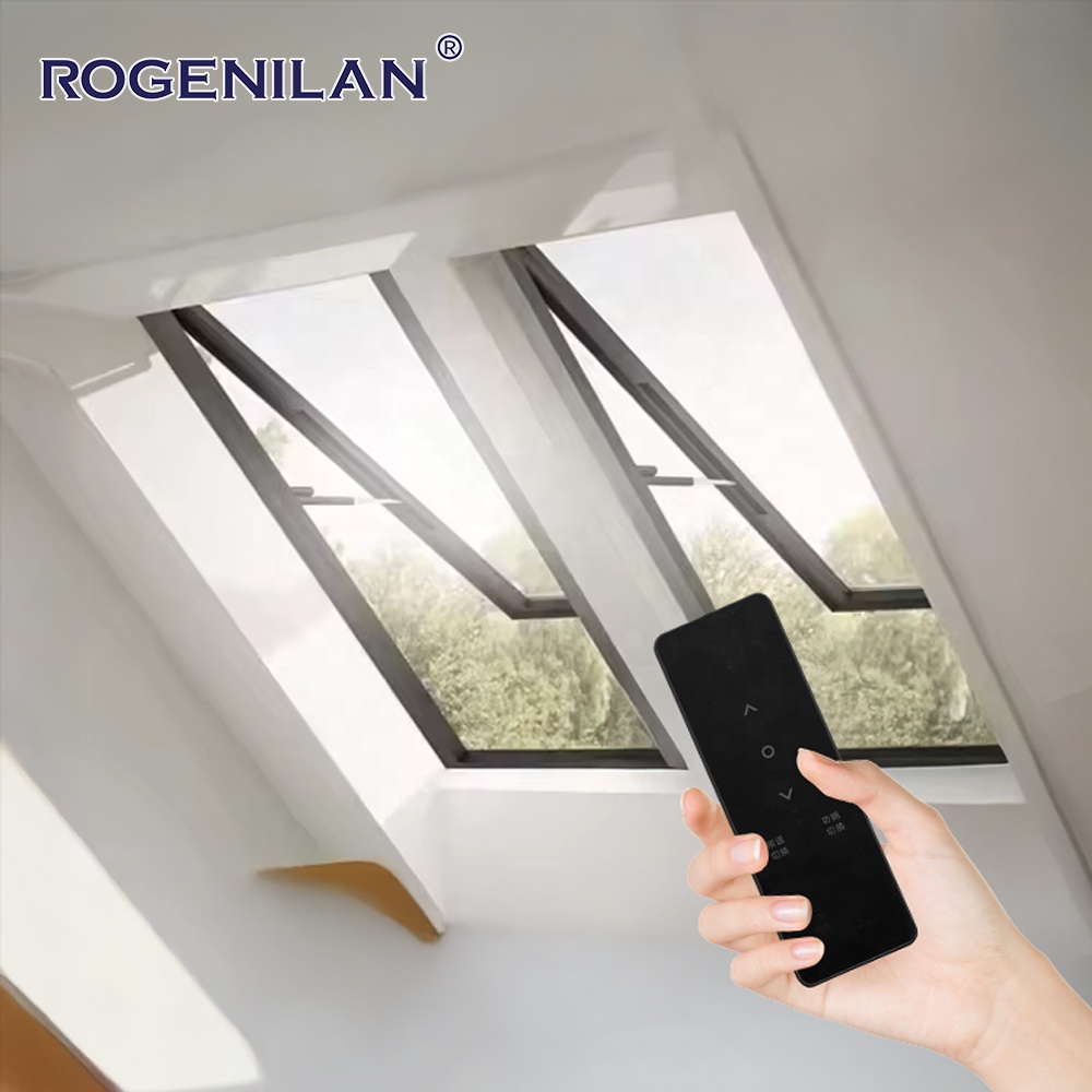 ROGENILAN Attic Skylight Top Roof Skylight Windows Balcony Window Retractable Swing Dormer Window