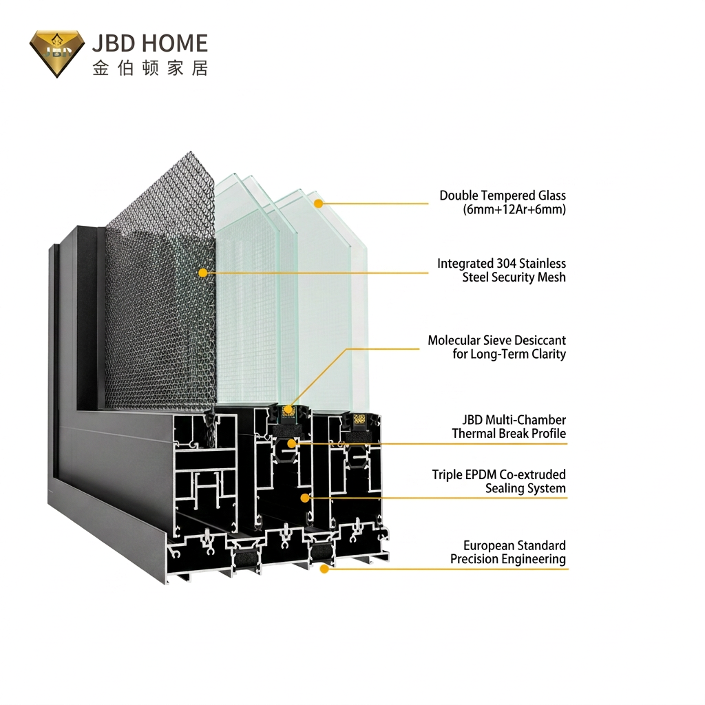 Custom Outdoor Patios Heat Insulation Aluminum Folding Door Glass Door Fold Moisture Resistant Exterior Bi Folding Sliding Door