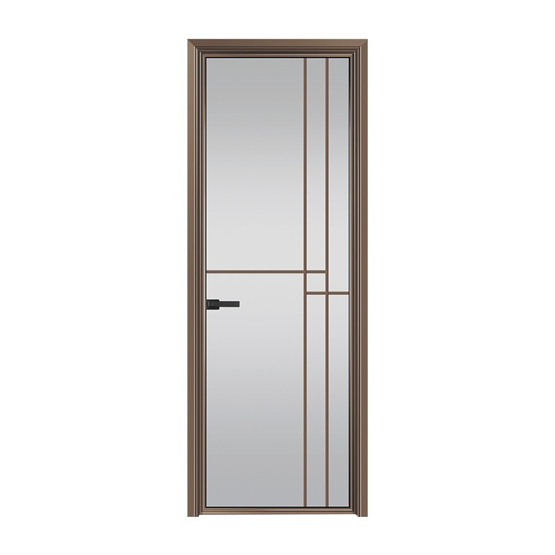 Double Doors Aluminum Frame Black Villa Front Door