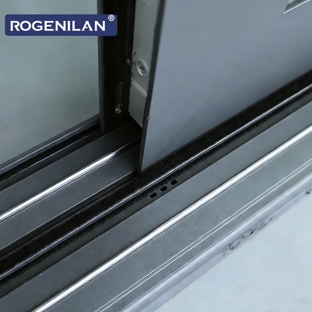 ROGENILAN Hurricane Impact Aluminum Glazed Patio Sliding Door Outdoor Double Glass Lift and Slide Doors