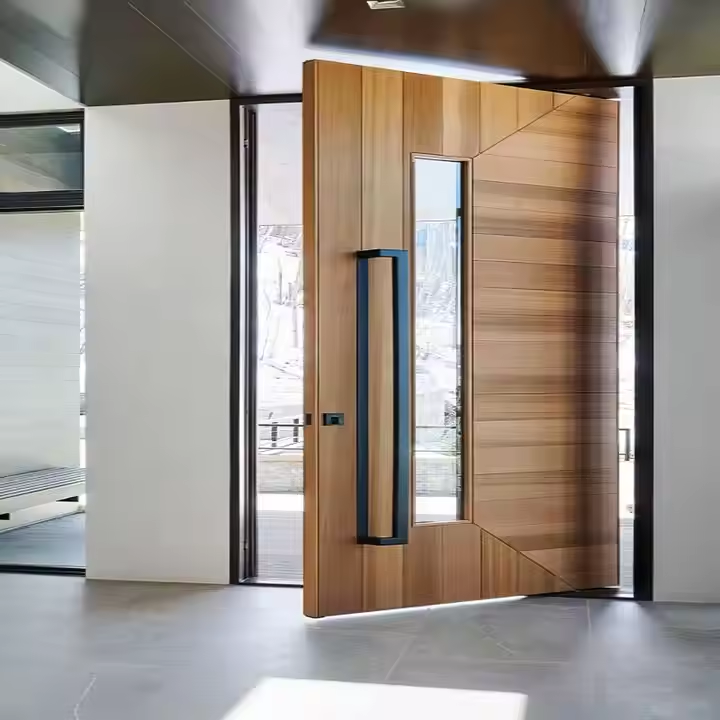 American Style Modern Oversize Aluminum Pivot Door with 3D Fluid Wave Carving for Luxury Villa Entrance Security Front Door