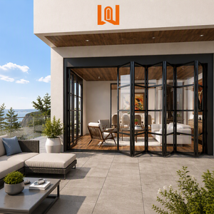 WANJIA Factory Built-in-Grid Design Aluminium Glass Bi-fold Doors