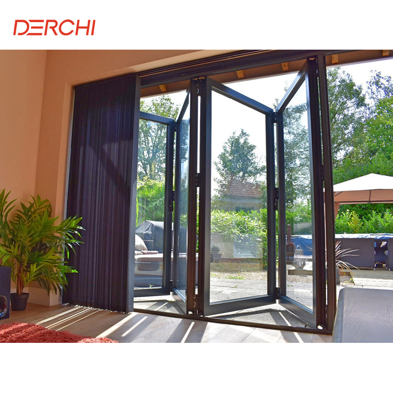 Panoramic Accordion Bifold Door Balcony Partition Folding Door Aluminum Sliding Folding Patio Door