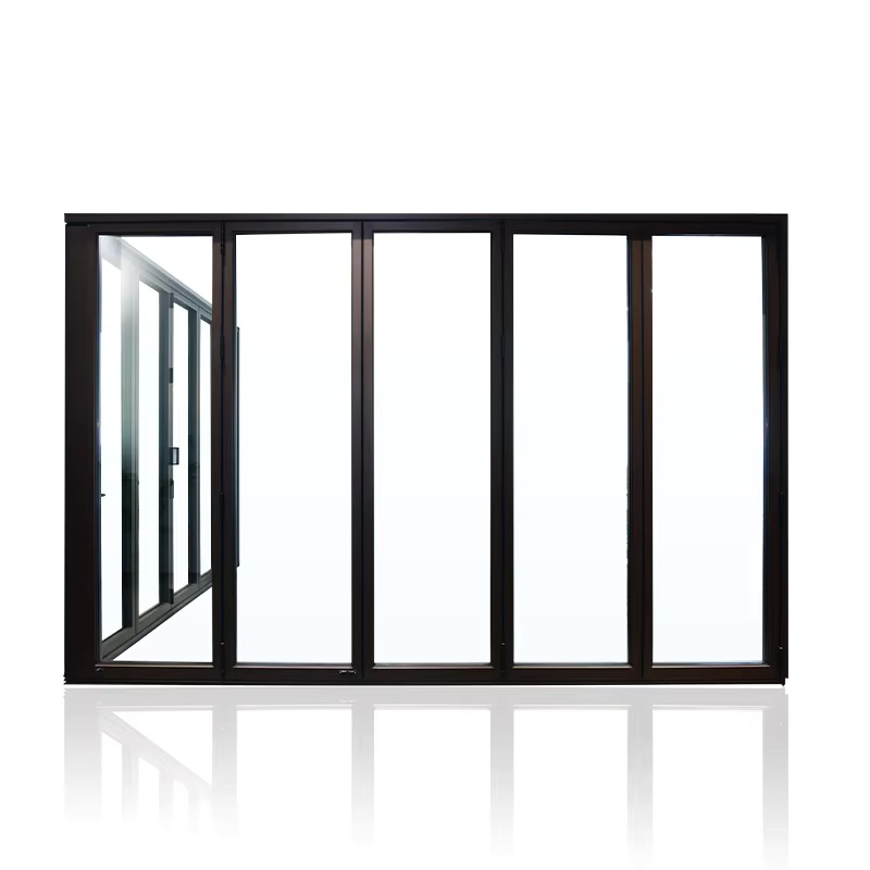 China Factory Folding and Sliding Door Waterproof Soundproof Aluminum Folding Crystal Door Price