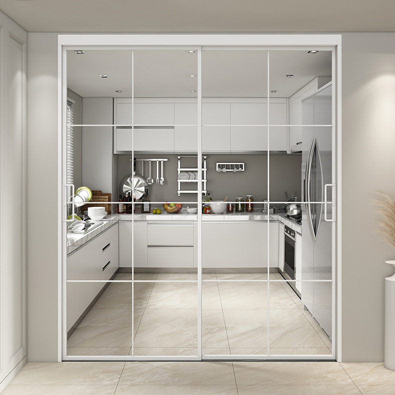 Energy Efficient French Aluminum Alloy Frame Glass for Sale Security Tempered Black Sliding Patio Doors