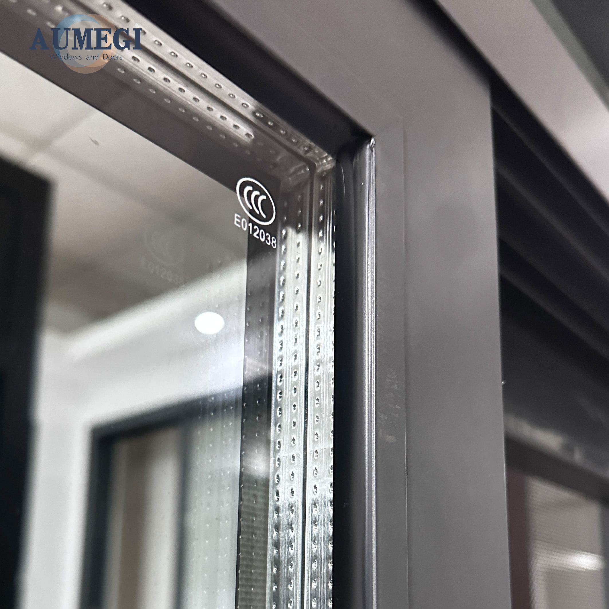 Aumegi Tempered Glass Aluminum Aluminium Frame Sliding Glass Window Metal Sliding Windows