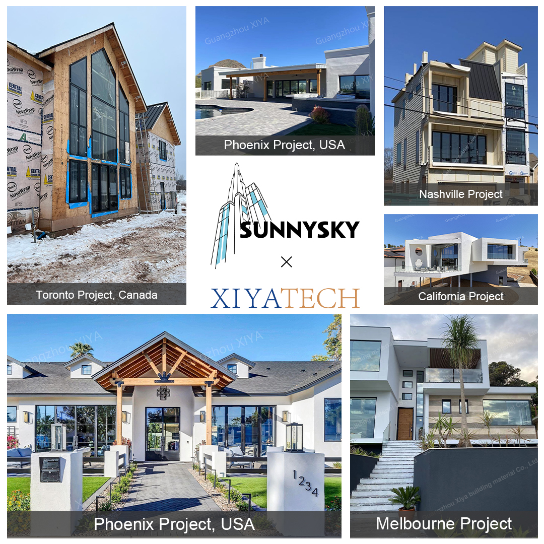 XIYATECH Double Pane Glass Aluminum Garage Door Thermal Break Frame Energy Efficient Sectional Overhead House Doors