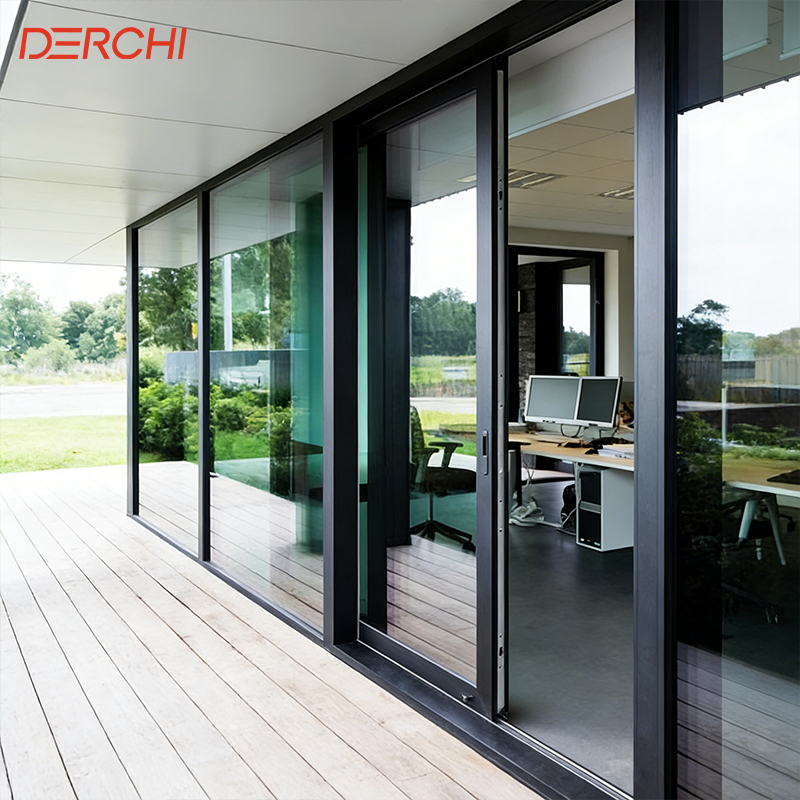 Panoramic Aluminum Energy Efficient Double Big Glass Multi Panel Door Heavy Duty Multi-Panel Outdoor Sliding Doors
