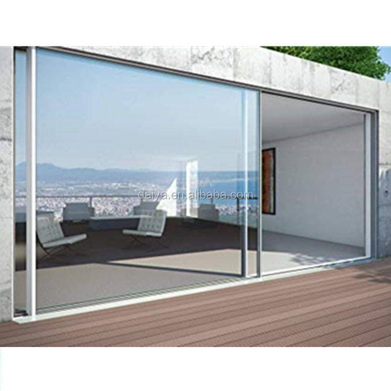 DAIYA Half Glass Aluminum Sliding Door for Kitchen with Low E Sliding Door