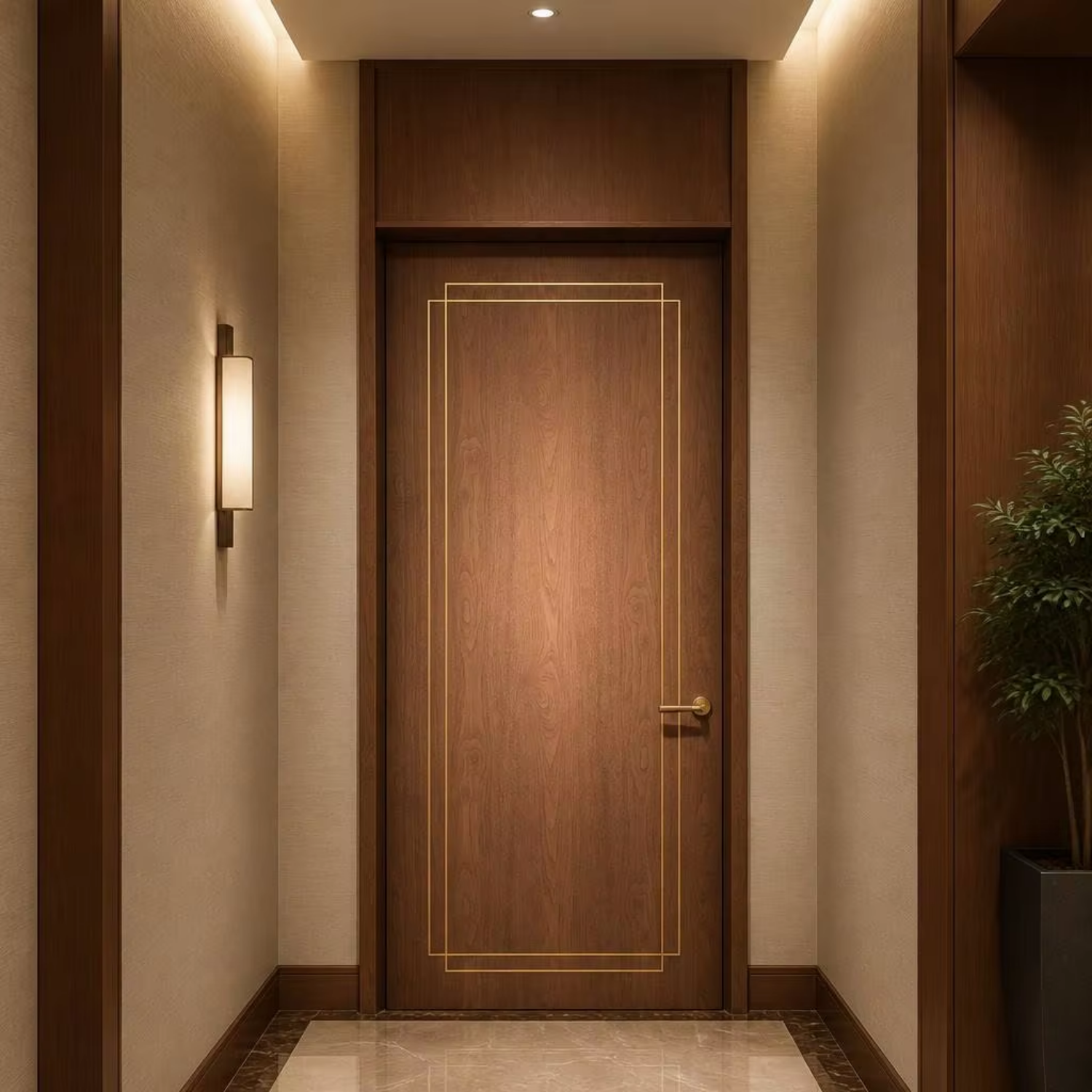 Aluminum Wood Composite Fire Rated Door Listed WH Certified for Apartment Office Commercial Building Modern Interior
