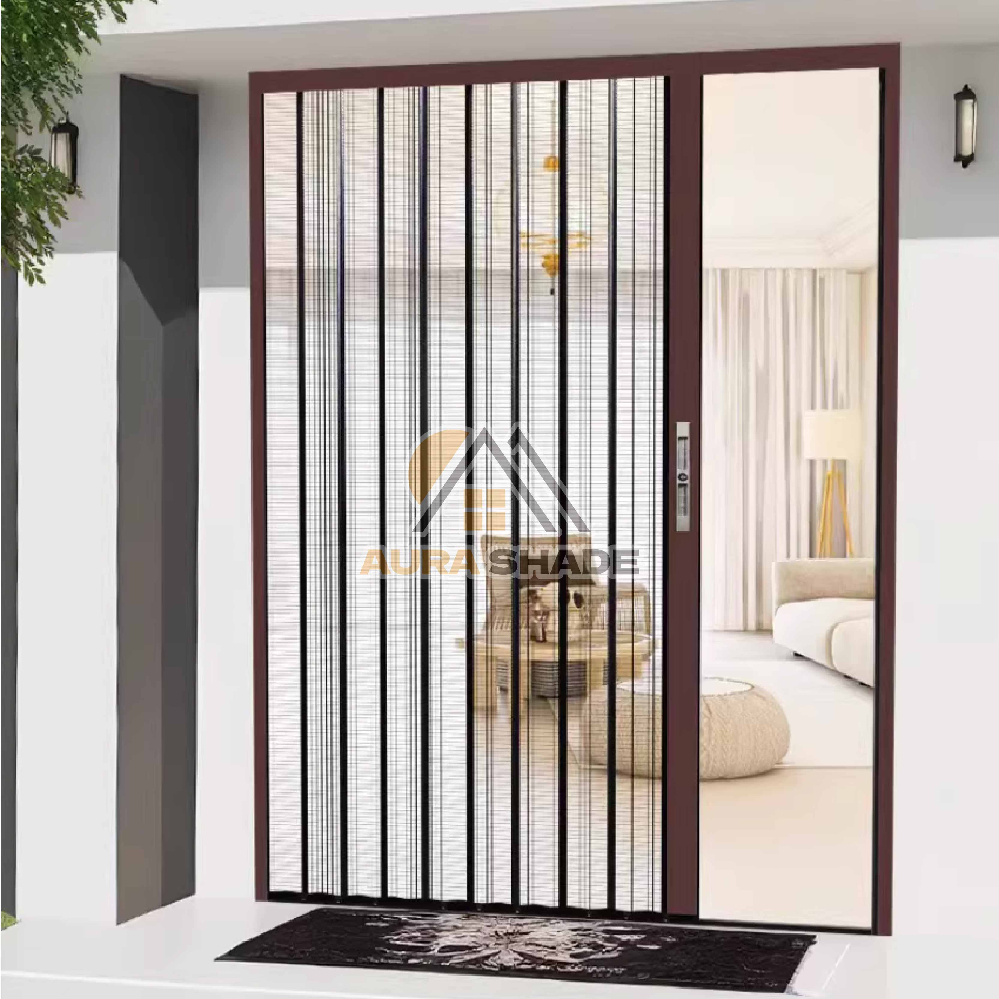 Custom Diamond Mesh Screen Door Folding Window Aluminum Alloy Lockable Invisible Sliding Anti-mosquito Rat Prevention Fireproof