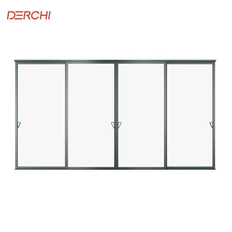 DERCHI Modern Aluminum Sliding Glass Door Soundproof and Windproof Sliding Glass Door For Home Hotel and Office Building