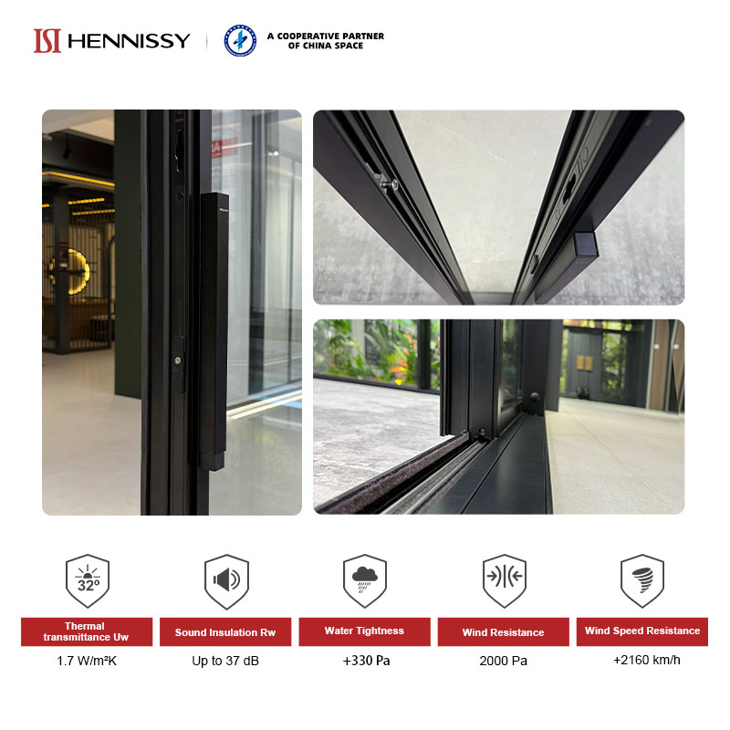 Modern Wind Resistant Aluminum Sliding Glass Door Double Glazed Tempered Glass Power Coated Surface Top Brand Hardware for