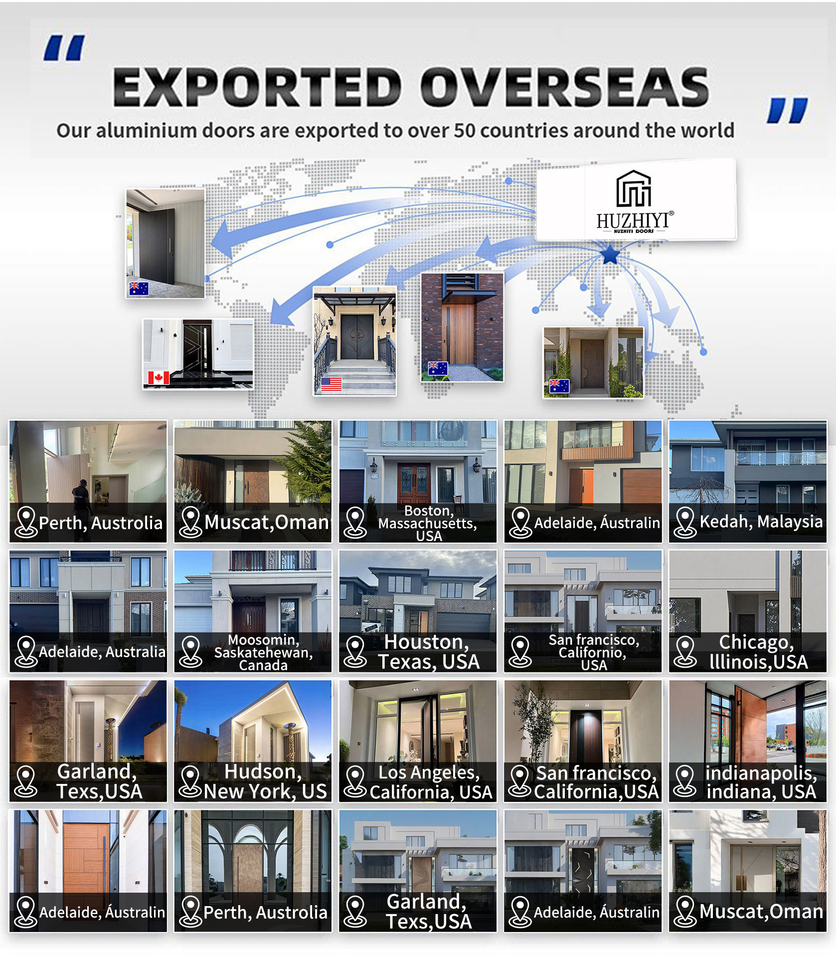 2026 OEM PSL New Design Secure Composite Aluminum Home Villa Residential Entrance Security Front Entry Exterior Doors for Houses