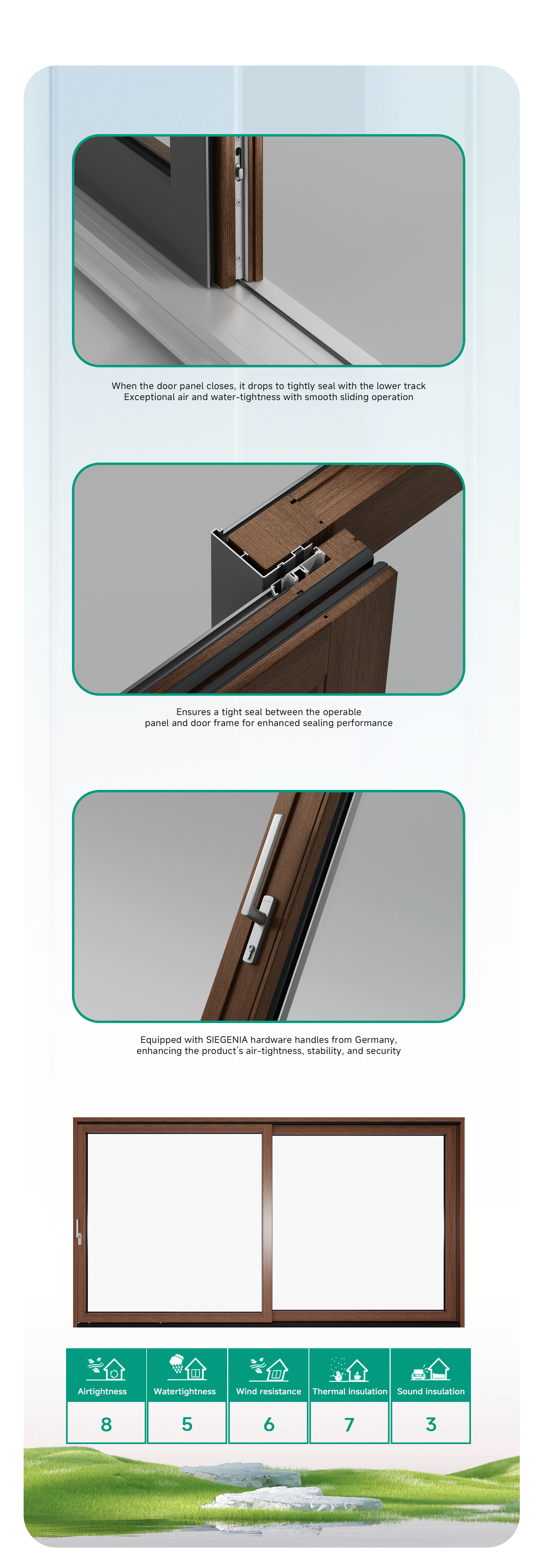 Huasin New Design Custom USA Standard 2026 Triple Glazed Red Oak Aluminum Clad Wood Doors Supplier