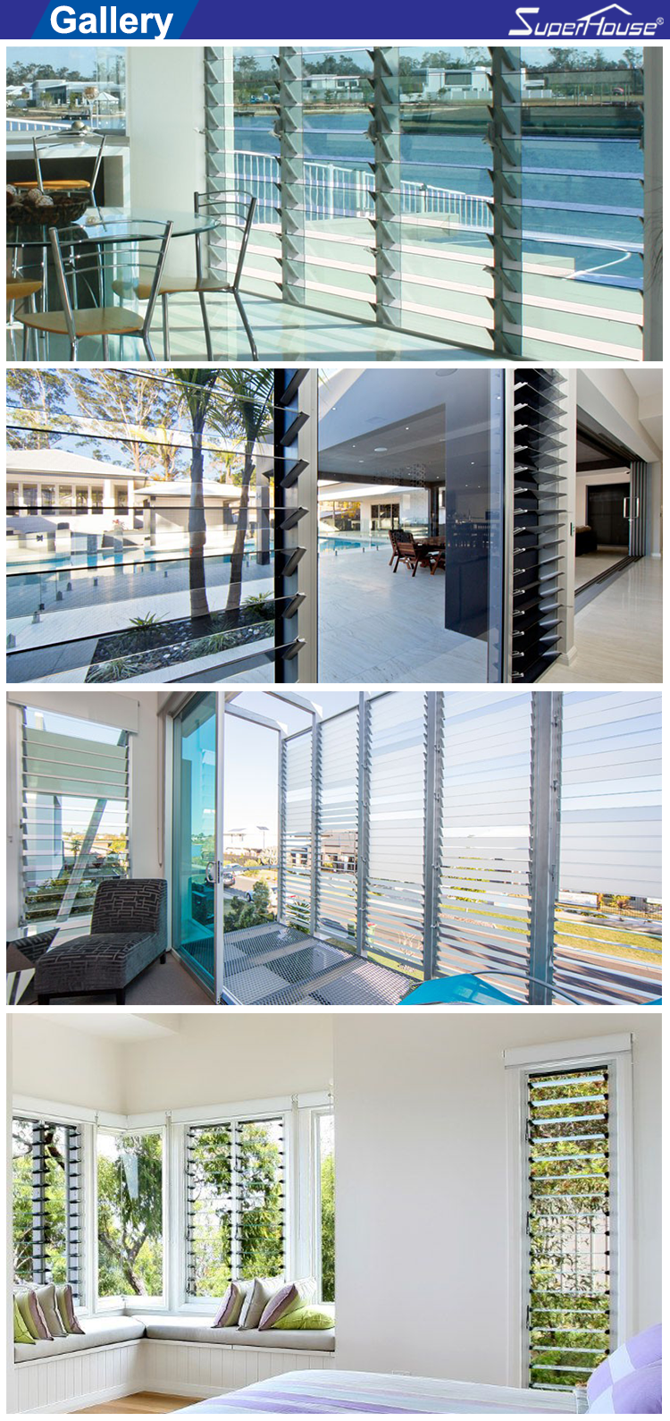 Superhouse Economical Exterior Aluminium Louver Swing Out Door