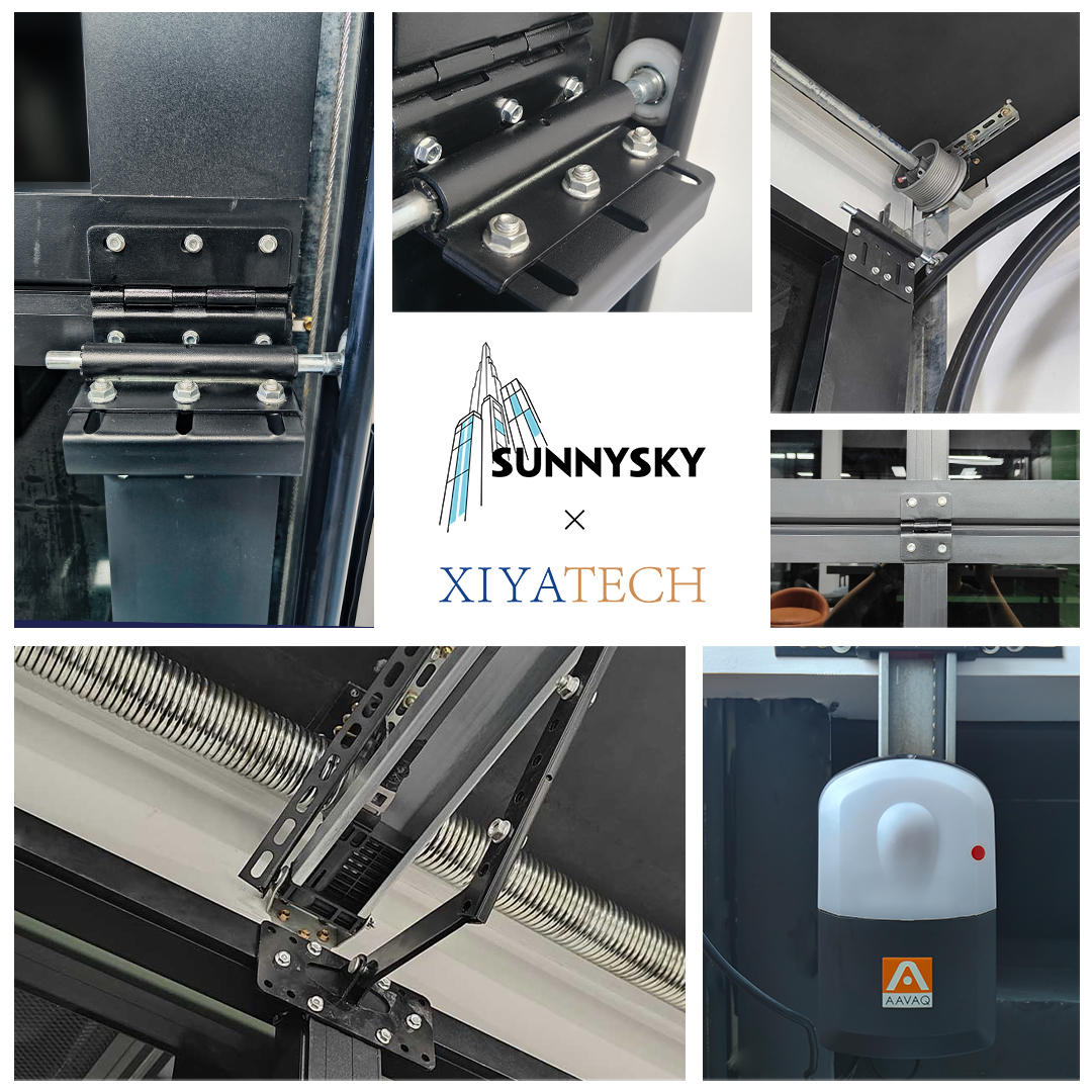 XIYATECH Double Pane Glass Aluminum Garage Door Thermal Break Frame Energy Efficient Sectional Overhead House Doors