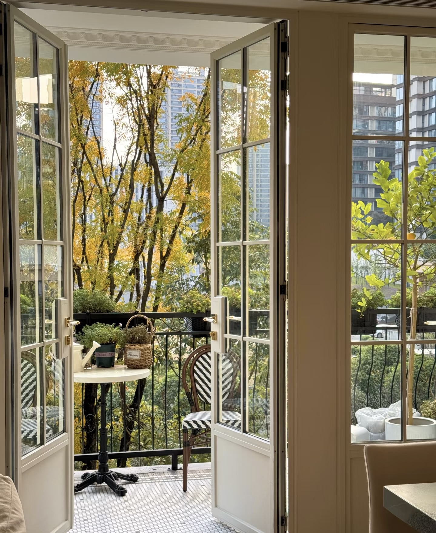 Aluminum French Doors with Double Swing System for Villa Patio Black Frame and Tempered Glass for Secure Smooth Operation