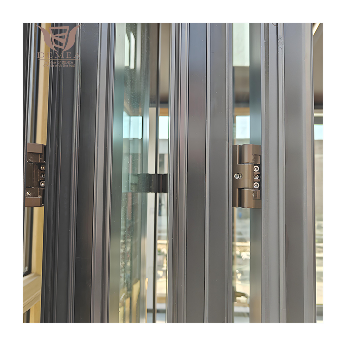 DEMEA American Project Aluminium Folding Door Entrance Front Alloy Aluminium Doors Black Hurricane Impact Aluminum Folding Door