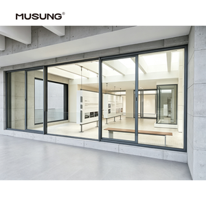 Exterior Hurricane Proof Soundproof Double Tempered Glass Aluminium Thermal Break Balcony Sliding