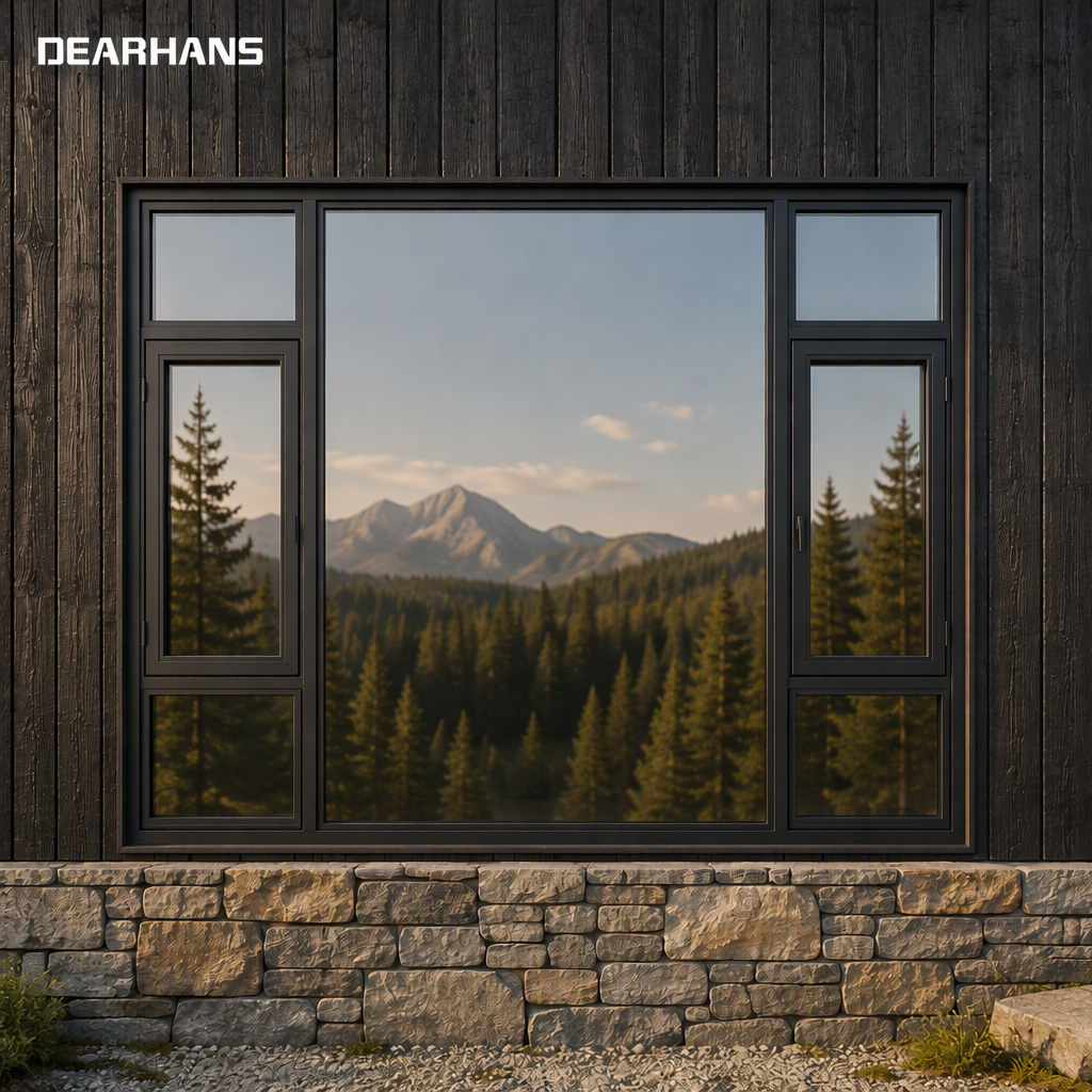 Narrow Frame Aluminum Casement Window Maximum Glass Area Panoramic Garden View Living Room Custom Casement Windows with Screens