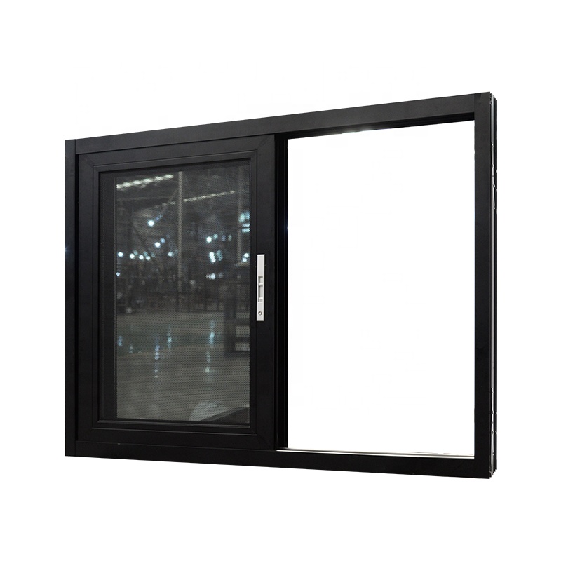 Insulated Replacement Black Aluminum Silding Building windows Soundproof Solution