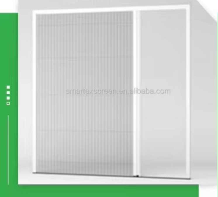 Aluminum Alloy Frame Pleated Mesh Folding Screen Doors Blinds Components Patio Insect Sliding Fly Screen Door
