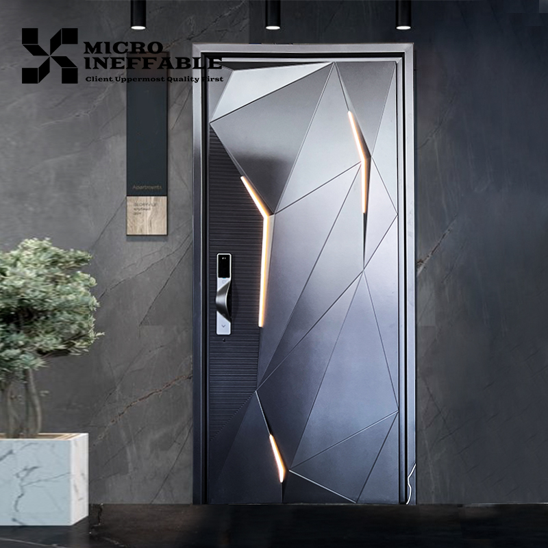Luxury Design Hot Sale Custom Front Entry Door Main Stainless Steel Security Doors Aluminum Home Doors Security