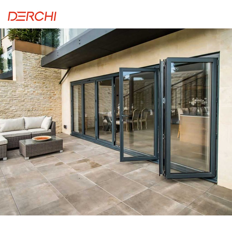 Panoramic Accordion Bifold Door Balcony Partition Folding Door Aluminum Sliding Folding Patio Door