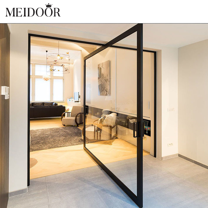 China Supplier House Office Commercial Grade Aluminium Glass Pivot Door for Hotel Spring Door Entrance Door