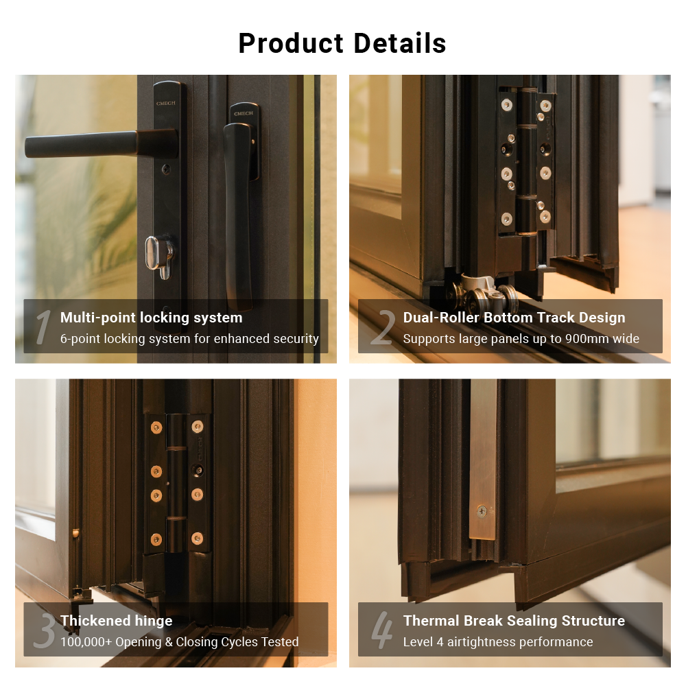 Commercial Interior Smooth Use clear Glass Folding Door Aluminum ultra Slim Folding Partition Door