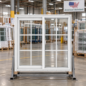 American Style White Vinyl Sliding Window Double Glazed