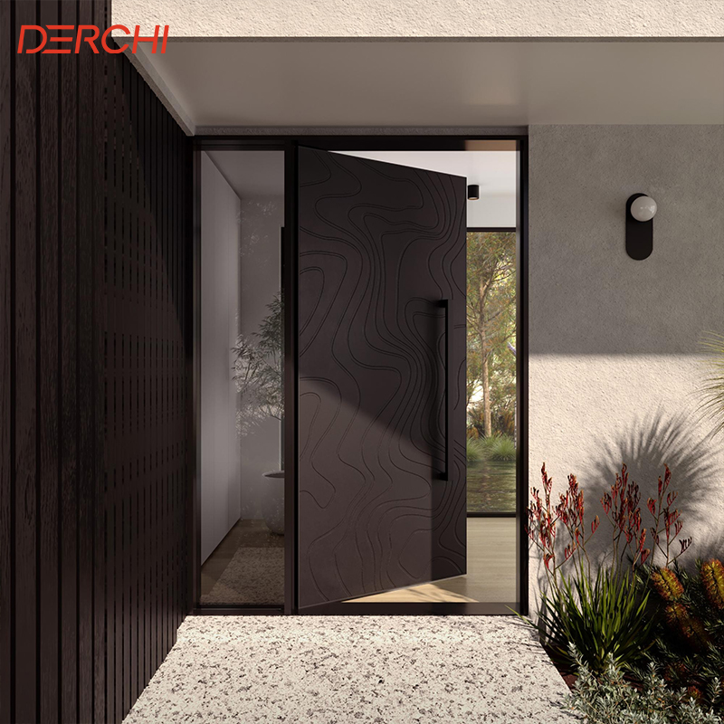 Double Aluminum Entrance Door Double Front Door Exterior Aluminum Security Door For Villa Apartment Building Project